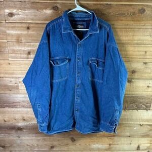 Vtg Levi Strauss XXL Men's Denim Fleece Lined TButton-Up Long-sleeved Jacket